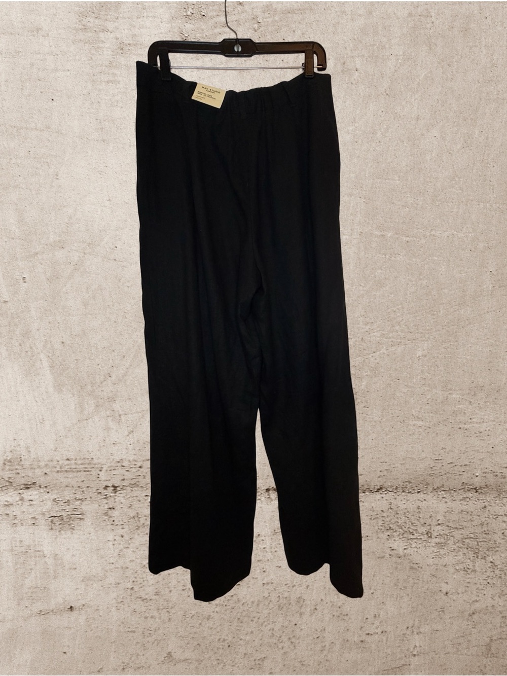 NWT Max Studio London Black Linen Wide Leg Trouser High Rise XL - Picture 5 of 8